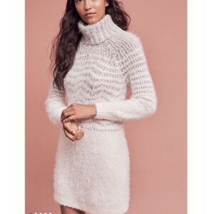 ANTHROPOLOGIE Sleeping On Snow Eyelash Sweater Dress